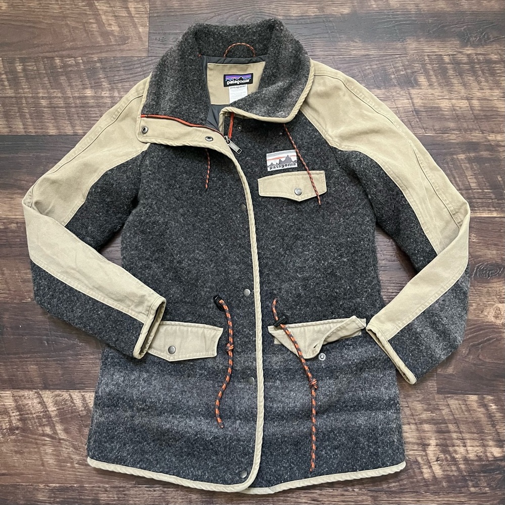Patagonia rare reclaimed wool 50495 canvas blend parka jacket coat Small *READ